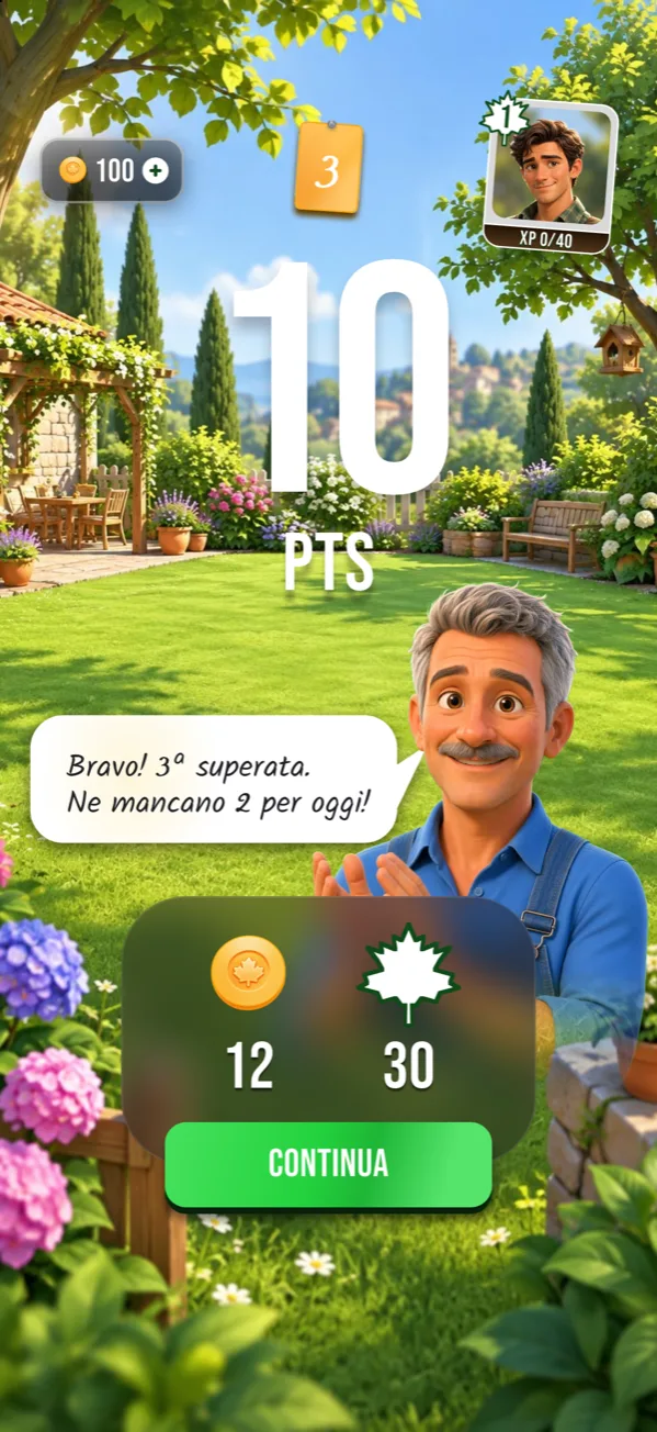 Fine della sfida: punteggio, crediti e XP guadagnati